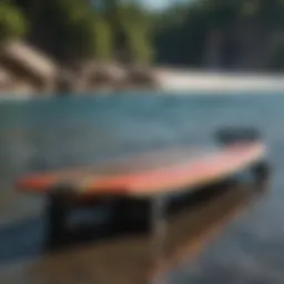 A beautifully crafted long board showcasing unique design elements and vibrant colors