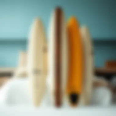 A vintage surfboard illustrating the evolution of surfboard shapes and materials over the decades