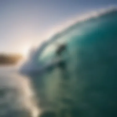 A surfer skillfully riding a wave at a popular beach in Oahu