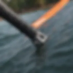 Close-up view of a Dakine fin leash showcasing its durable material