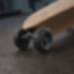 A close-up view of a high-performance longboard showcasing advanced materials.