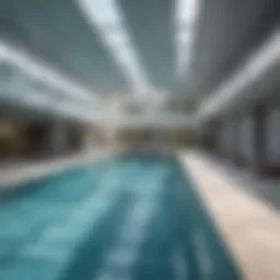 Architectural design of a modern practice swimming pool