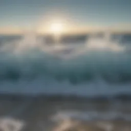 A close-up view of ocean water showcasing its salt content.