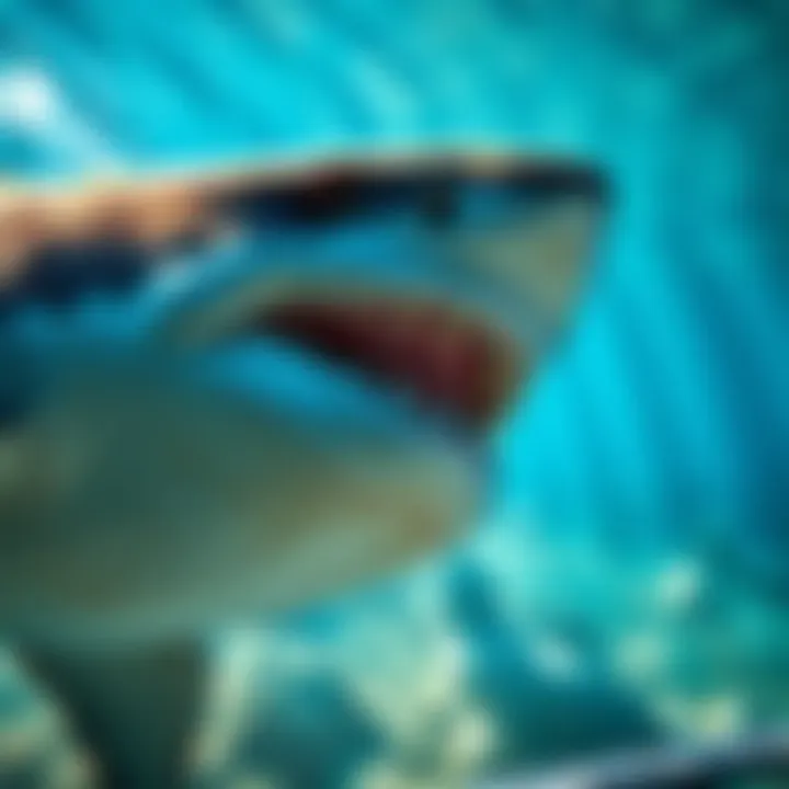 Ecological Significance of Shark Sleep Patterns Illustration showing the ecological impact of shark sleeping habits