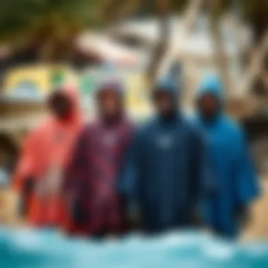 Variety of Rip Curl Poncho Styles Different styles of the Rip Curl Poncho displayed together