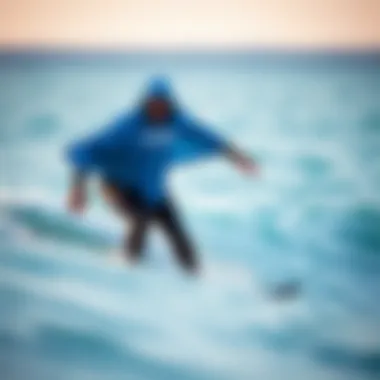 Rip Curl Poncho in Action User enjoying the Rip Curl Poncho during a surfing session