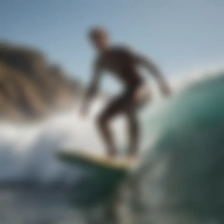 Surfer Riding a Wave at The Wedge