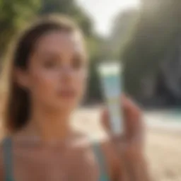 Tropicsport Sunscreen application in a beach setting