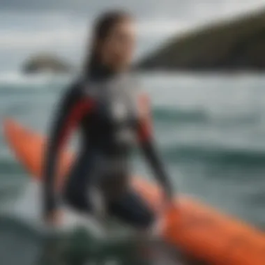 Truli wetsuit in action during surfing with vibrant ocean backdrop