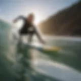 GoPro attached to surfboard in action