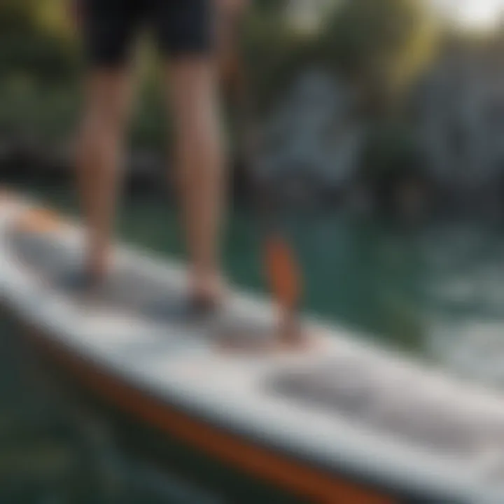 Close-up of high-quality paddleboard equipment