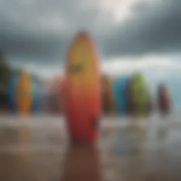 A vibrant surfboard collection reflecting various surfwear styles