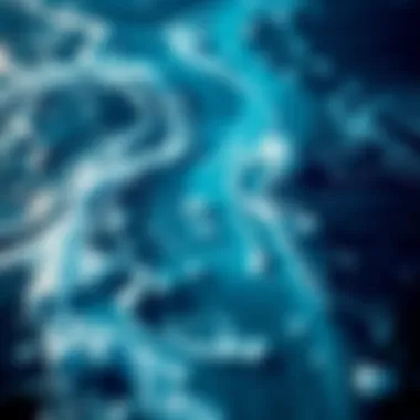 Satellite view of ocean currents, illustrating ecological processes