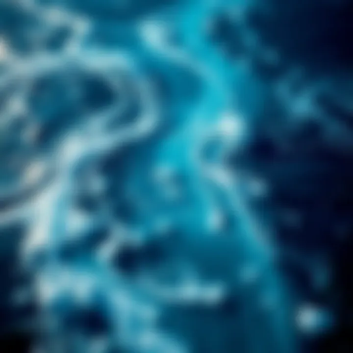 Satellite view of ocean currents, illustrating ecological processes