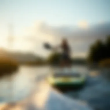 A serene setting demonstrating paddle boarding in nature