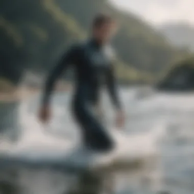 Image of RVCA wetsuits being used in an aquatic environment during sports