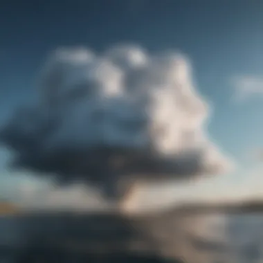 A scientific chart depicting the physical changes involved in the formation of clouds.