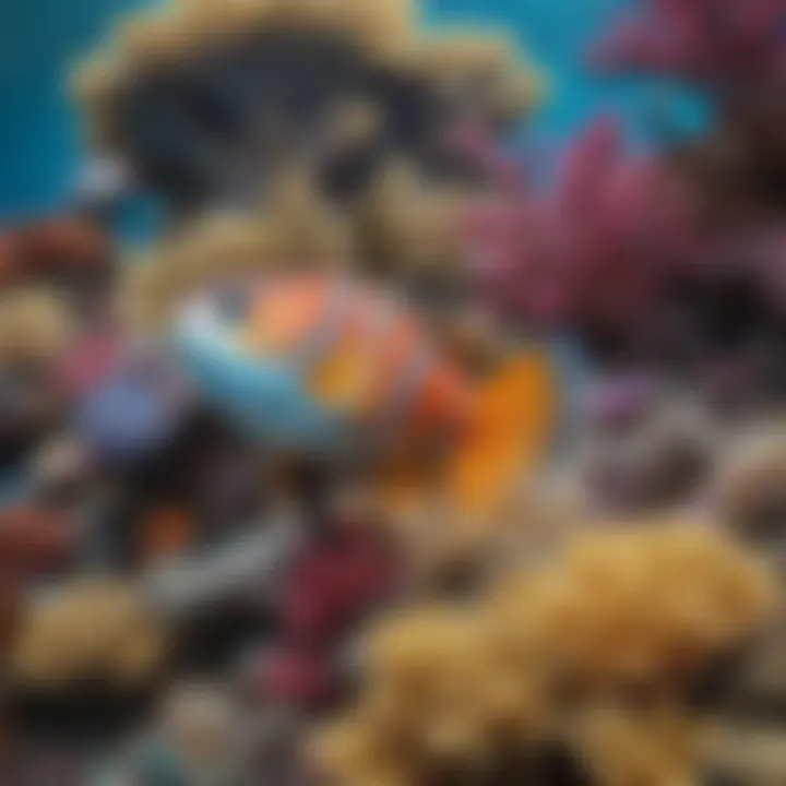 A close-up of a colorful marine species found within the reef ecosystem, highlighting biodiversity.