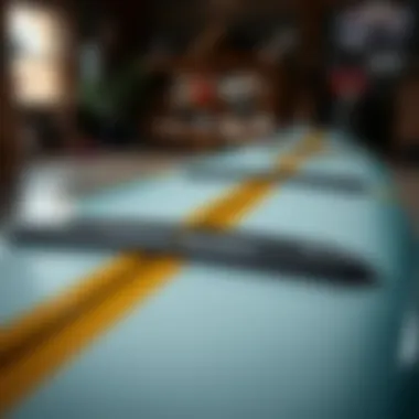 Craftsmanship of a Premium Foil Surfboard Detailed view highlighting the craftsmanship and features of a premium foil surfboard