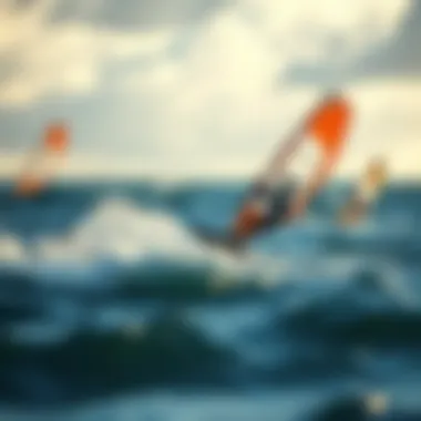 Watersport enthusiasts analyzing wind data