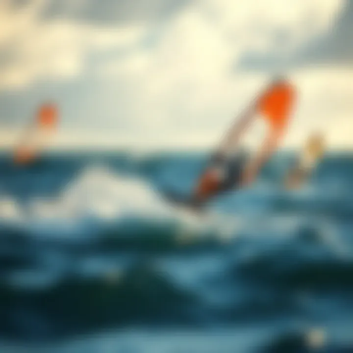 Watersport enthusiasts analyzing wind data