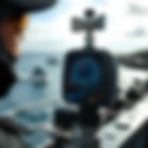 Precision in Wind Measurement Anemometer measuring wind speed at a coastal location