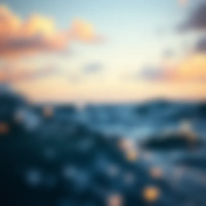 Impact of Wind Patterns on Watersports Illustration of wind patterns affecting watersport activities