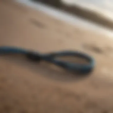 A high-performance Dakine surfboard leash in action