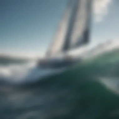 Sailboat cutting through the waves with precision