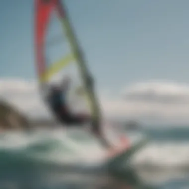 Windsurfer catching the wind with expertise