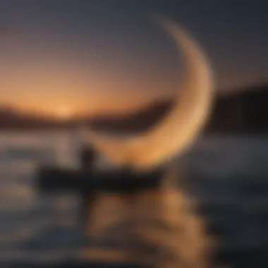 Celestial beauty of the waning crescent moon