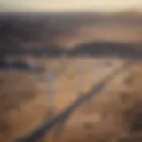 Aerial view of wind farms in the Mojave Desert