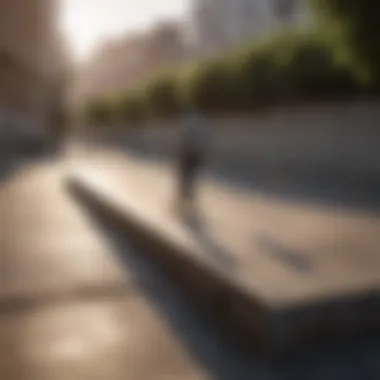 Urban landscape with anti-skateboarding barrier