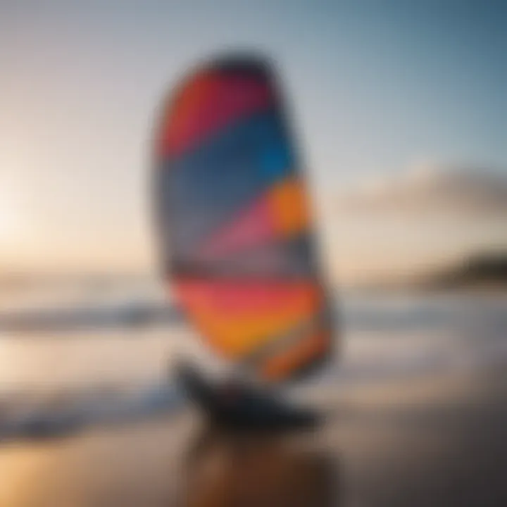 A well-maintained used kite ready for an adventurous session on the water.