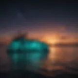 Bioluminescent Phytoplankton under Moonlit Sky