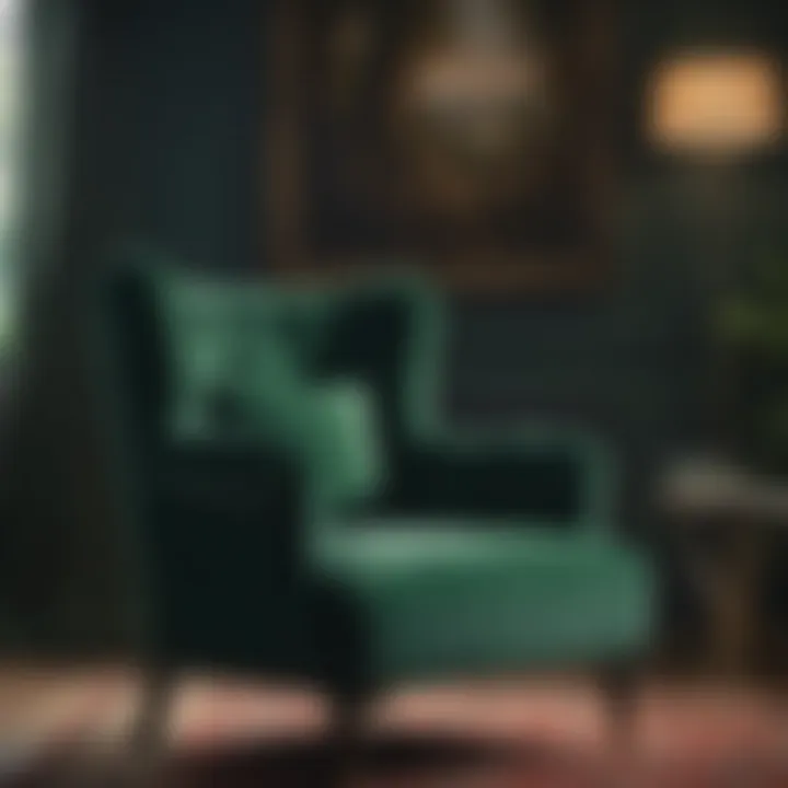 Ivy Green Velvet Accent Chair