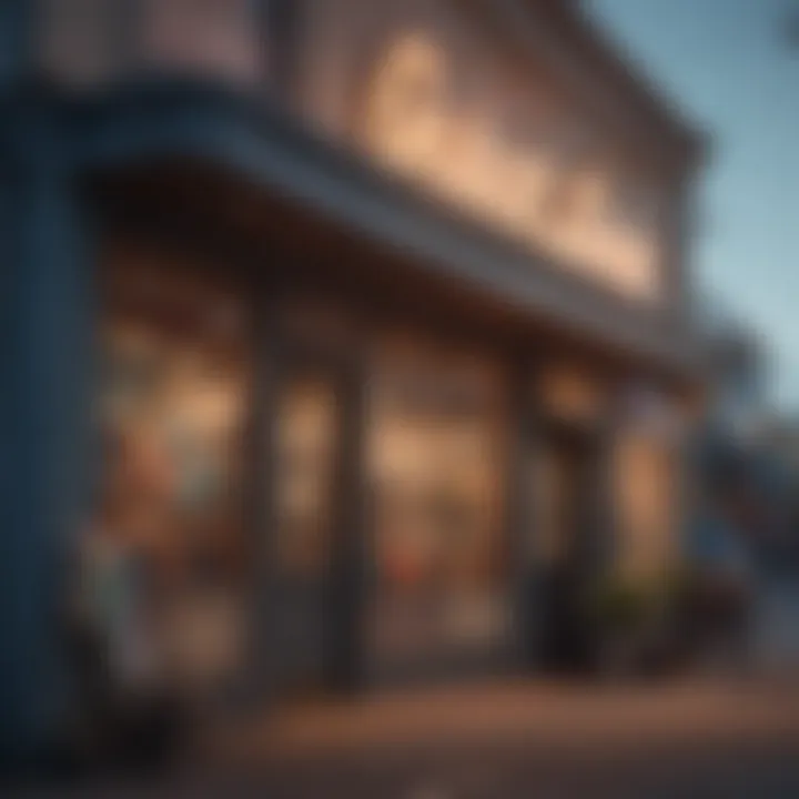 Vintage surf clothing store facade with retro signage