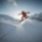 Snowboarder navigating a challenging virtual course