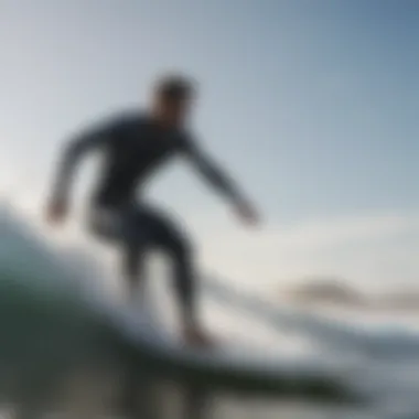 Surfer strategically positioning against the wind