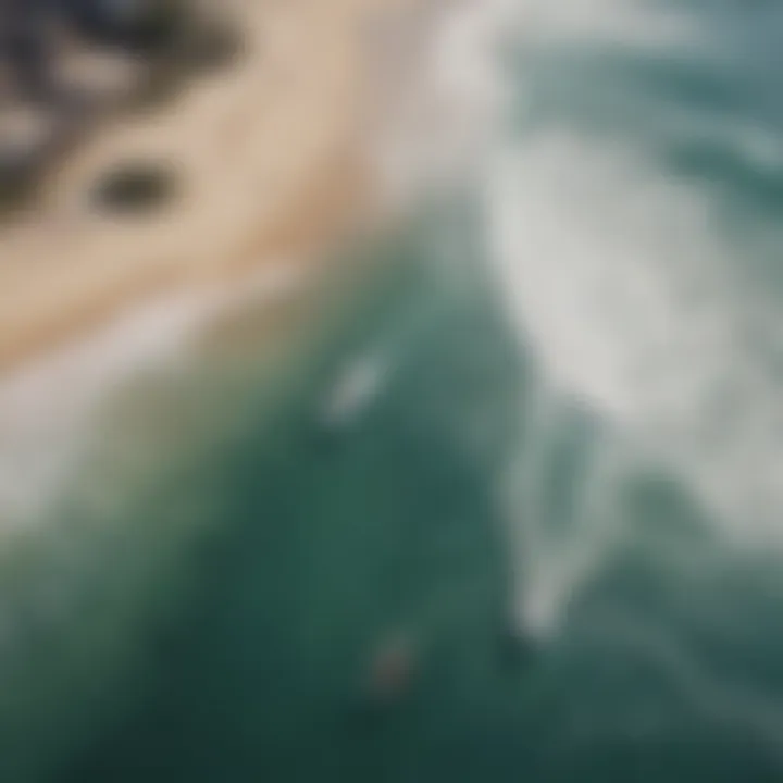 Aerial view of surfers at Windansea Beach