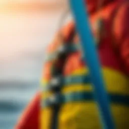 A colorful life jacket designed for windsurfing