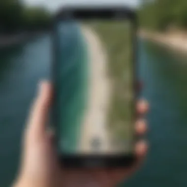 User navigating through the Windy Maps app on a smartphone