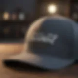 Detailed view of XL Flexfit hat showcasing unique design elements